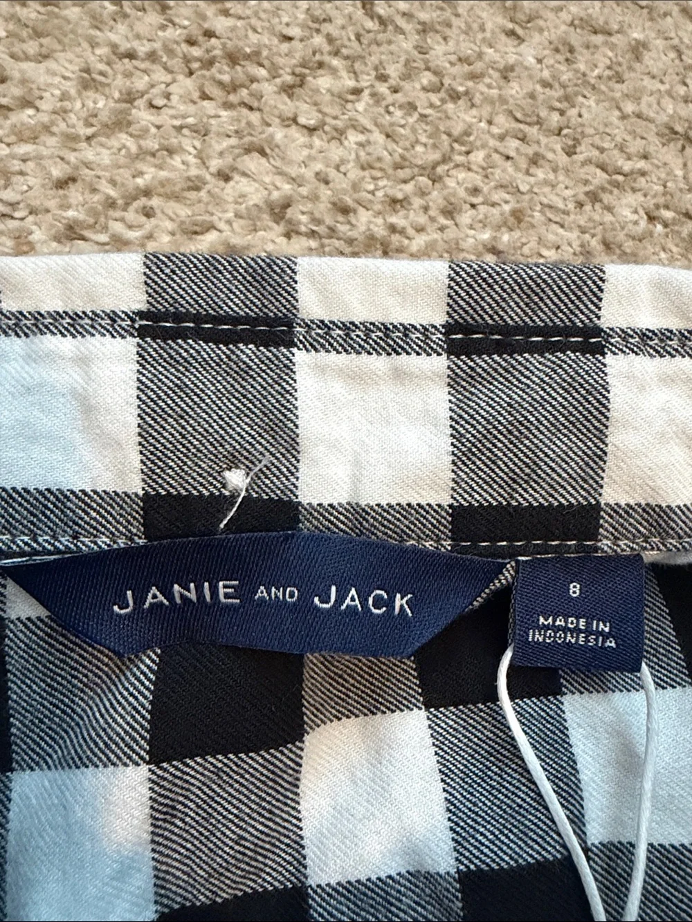 NWT Janie & Jack Plaid Flannel Shirt, 8